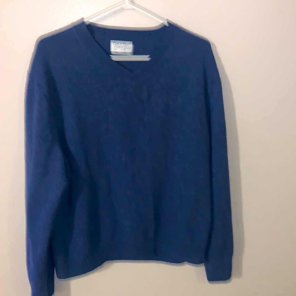 Calvin Klein XL Blue V-Neck Sweater